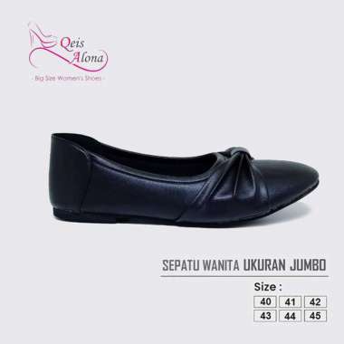 Sepatu Wanita Pita Hitam Cantik Elegan Big Size Flat Shoes Casual Formal Type Oxford Jumbo 42