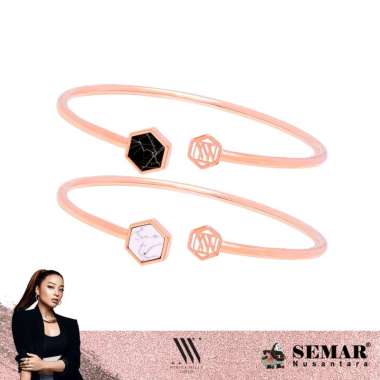 Nikita Willy Gold Gelang Emas Renaissance Castella - Bangle 17K Semar Nusantara, Warna Black Marble