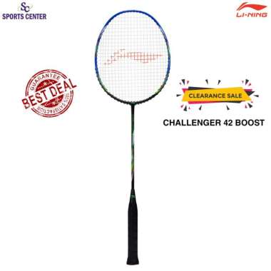 Clear Sale Raket Badminton Lining Challenger 42 Boost Black Blue