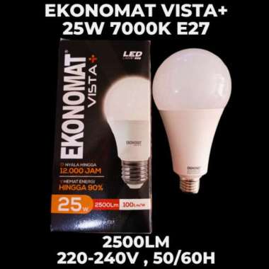 Bohlam Lampu LED Ekonomat VISTA 3 / 5 / 7 / 9 / 11 / 15 / 19 / 25 Watt Putih 3w 5w 7w 9w 11w 15w 19w