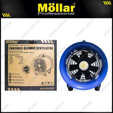 MOLLAR PBV200R-8" Portable Blower Ventilator Mesin Kipas Angin Exhaust Udara biru