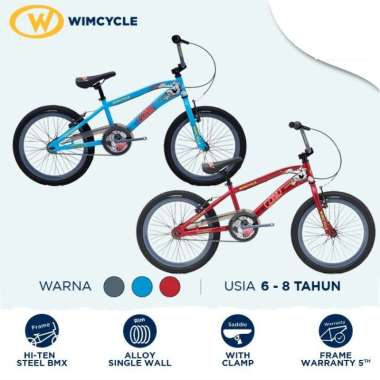 WIMCYCLE DRAGSTER GOAL SEPEDA BMX ANAK [20 INCH] DODGER BLUE