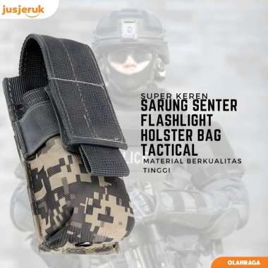 JFactory Sarung Senter Flashlight Holster Bag Tactical 600D Nylon - Loreng