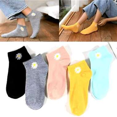 Kaos Kaki Pendek Motif Daisy Mata Kaki Women Socks Fashion Kaoskaki Wanita Bunga Flower Socks Daisy