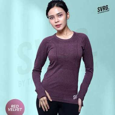 Svarga Freya Long Sleeve - Baju Olahraga Lengan Panjang - Thumbhole XS Red Velvet