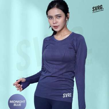 Svarga Freya Long Sleeve - Baju Olahraga Lengan Panjang - Thumbhole XS Midnight Blue