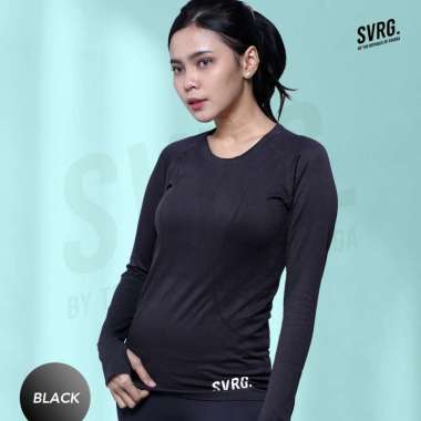 Svarga Freya Long Sleeve - Baju Olahraga Lengan Panjang - Thumbhole XS Black
