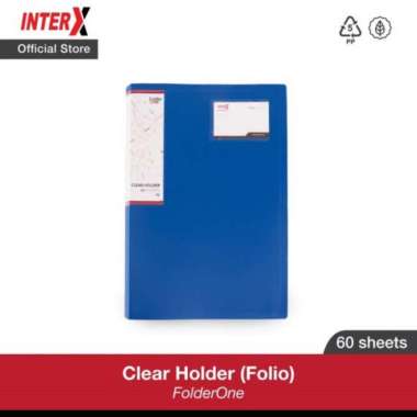 clear holder folio 60 pocket folder one /dokumen keeper/ display album Biru