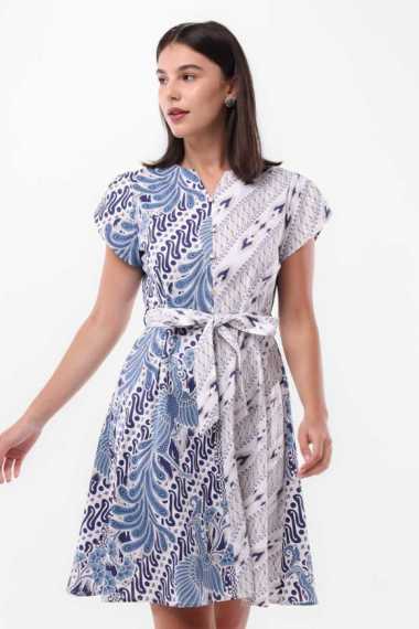 MINIMAL - Samantha - Dress Lengan Tulip Motif Etnik - Light Purple XL Purple_Light