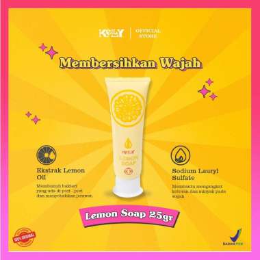 Kelly Lemon Soap 25gr Original BPOM Sabun Kelly Lemon