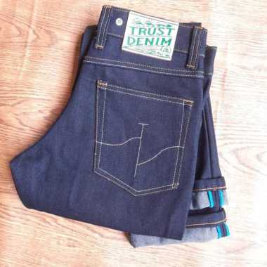 Trust Denim- Greenwolf V1- Celana Denim Dark Indigo NON STRECH 14.5 oz 33