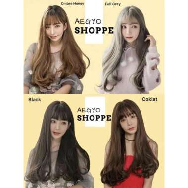 Aegyoshoppe - 7006 Full Korean Wig Long Straight Lurus Natural 65cm Coldbrown