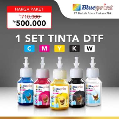 Tinta DTF BLUEPRINT 5 Warna DTF INK 100ml CMYKW - 1 Set