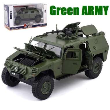 Diecast Miniatur Mobil Militer Model UN Panser scala 1:28 Green Army 015A