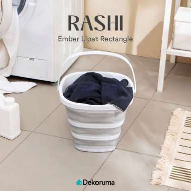 Dekoruma RASHI Ember Lipat Square 9.5L dengan Handle - White
