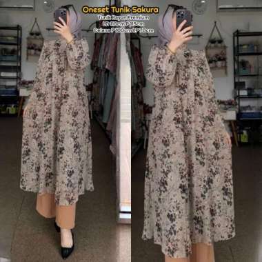 Jenita Set Long Tunik - One Set Wanita Kekinian Rayon Diamond Baju Setelan Wanita Celana Kulot OOTD 