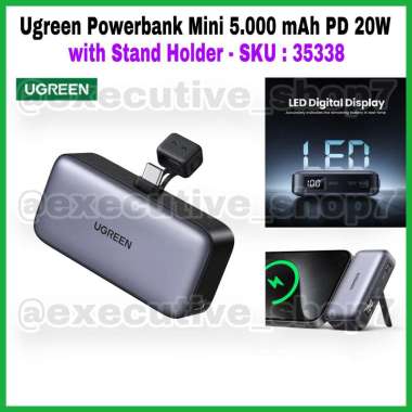 Ugreen Powerbank Mini 5.000 mAh PD 20W - with Stand Holder - SKU 35338 - Garansi Resmi 1 Tahun