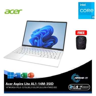 Laptop Acer Aspire Lite AL1-14M-3SID [14"WUXGA IPS,i3-1215U,8G,512G,OPI,SLV,UN.H7MSD.002]