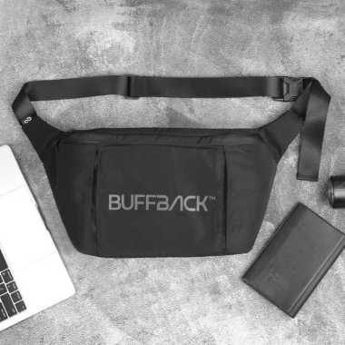 Buffback - Waistbag Morgan Tas Pinggang Pria I Masuk Laptop 13" M-4 Hitam