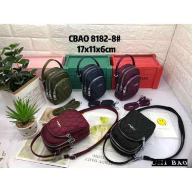 Tas Slempang Chibao 8182-8 LOGO TULISAN 8182-8 tulisan Merah