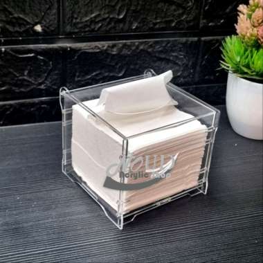 Kotak Tisu Akrilik / Tempat Tissue Acrylic Bening Kotak