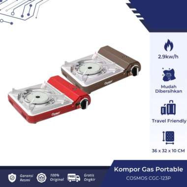 Cosmos CGC123PN / CGC-123PN Kompor Gas Portable Stainless Stell 1 Tungku + Koper PUTIH