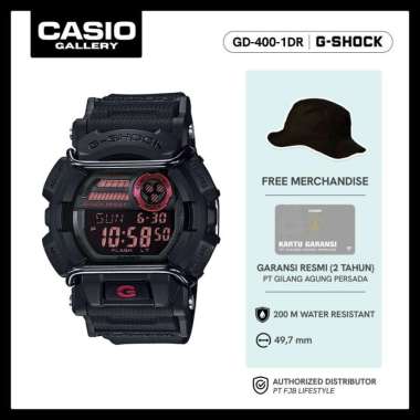 G-Shock GD-400-1DR Original Jam Tangan Pria Digital Black