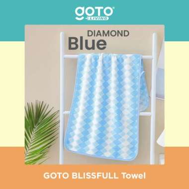 Goto Blissfull Bath Towel Handuk Mandi Lembut Halus Motif Dewasa DIAMOND BLUE