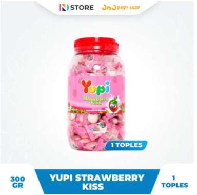 PERMEN YUPI STRAWBERRY KISS JAR 300GR 1 TOPLES/YUPI TOPLES