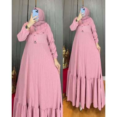 GAMIS ORI TERBARU DRESS ANNISA SYARI TERBARU BAHAN CRINGKEL KRINGKEL RUBIAH PREMIUM SIMPEL CANTIK TE
