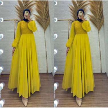 GAMIS KONDANGAN TERBARU BROKAT MIX CERUTY PAYET BRANDED YULIA HD ORI BURKAT MEWAH BRUKAT PESTA L (Ld