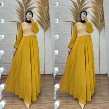 GAMIS KONDANGAN TERBARU BROKAT MIX CERUTY PAYET BRANDED YULIA HD ORI BURKAT MEWAH BRUKAT PESTA L (Ld