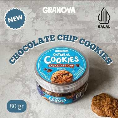Granova - Choco Chip Cookies 80gr - Kue Kering Oatmeal Renyah, Egg Free, Healthy Snack