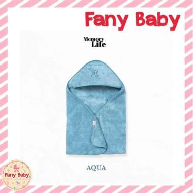 MEMORY LIFE CROFFLE HOODED TOWEL 75X75CM BLUE