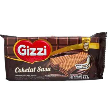 S19867 GIZZI WAFER COKLAT SUSU WARNA COKLAT WAFER 122GR PACK MAJU BERSAMA (20241122)