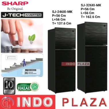 KULKAS SHARP 2 PINTU J-TECH INVERTER SJ-246XI-MK / SJ-326XI-MK SJ-246XI-MK