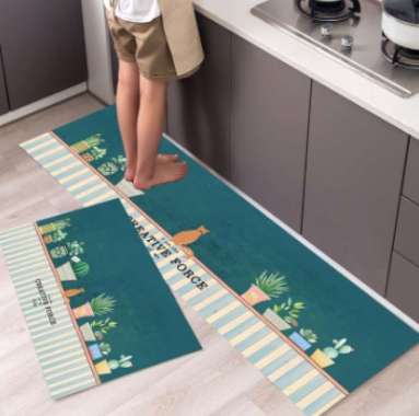 Keset Lantai Rumah Keset 2 in 1 Keset Kaki Dapur Panjang Keset Dapur Satu Set Motif 1