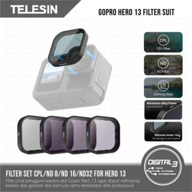 TELESIN Filter SET for Lens Gopro Hero 13 CPL / ND 8 / ND 16 / ND 32 Filter Suit Lensa Neutral Densi