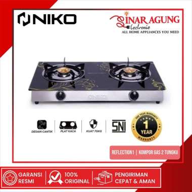 NIKO REFLECTION 1 KOMPOR GAS 2 TUNGKU GLASS GAS STOVE REFLECTION SERIES