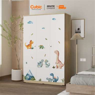 Cubic Lemari Pakaian Minimalis / Wardrobe Baju 3 Pintu / LUNA LP 3P Astronot