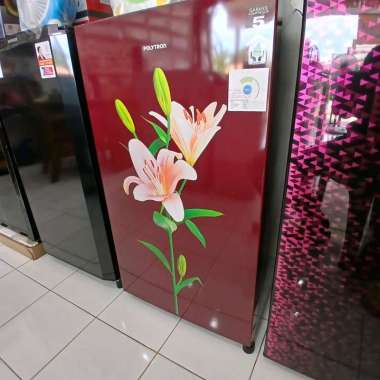 Kulkas Polytron 157PR-model:ER40014306-1PINTU merah marun tulip