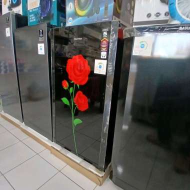 Kulkas Polytron 157PR-model:ER40014306-1PINTU hitam mawar