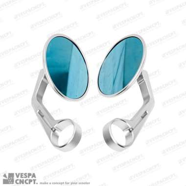 Spion Bar End Mirror Rizoma Class Retro Silver Vespa Sprint Primavera Lx Gts