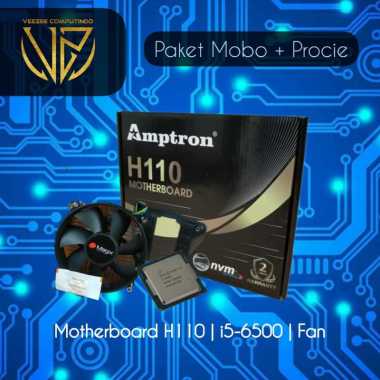 paket motherboard mobo H110 procesor i5 6500 Mobo Amptron H110