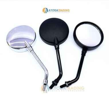 Spion Motor Yamaha Honda Retro Bulat Pendek Chrome