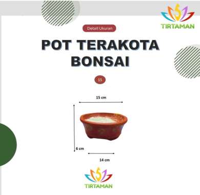 pot terakota bonsai cawan / pot gerabah bonsai cawan / pot bonsai tanah liat cawan [reguler termasuk