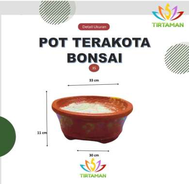 pot terakota bonsai cawan / pot gerabah bonsai cawan / pot bonsai tanah liat cawan [reguler termasuk