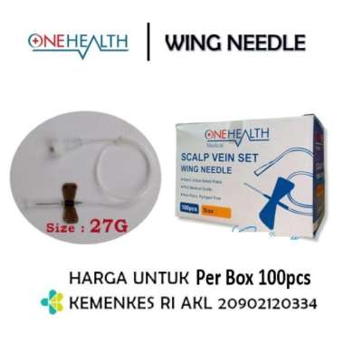 Wing Needle 23G 25G 27G 100 pcs ONEHEALTH Scalp Vein Set Needle Wing Per Box 27G BOX