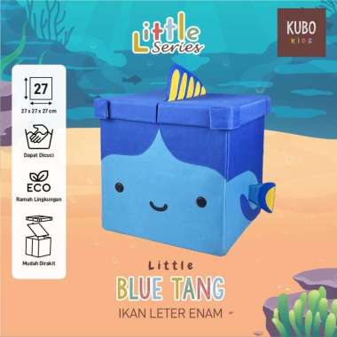KUBO KIDS Kotak Penyimpanan Mainan Anak Ukuran 27x27x27 cm - Little Ocean Ikan Leter Enam/Blue Tang