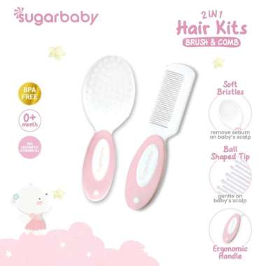 Sugar Baby - 2in1 Hair Kits Brush & Comb | Sisir Rambut Bayi PINK